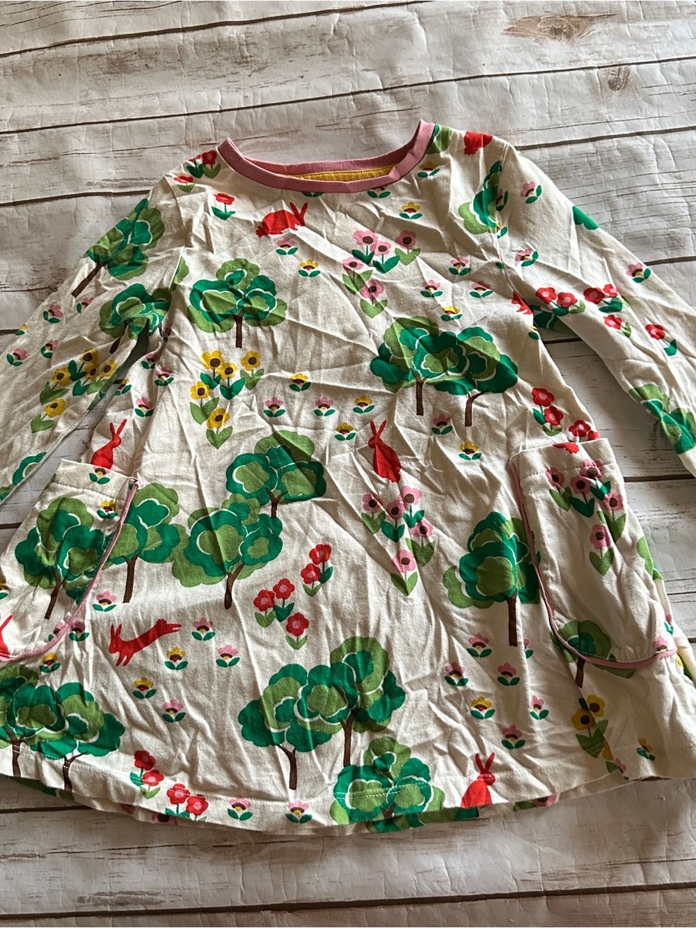 Mini Boden spring bunny tunic dress guc light fade 6/7